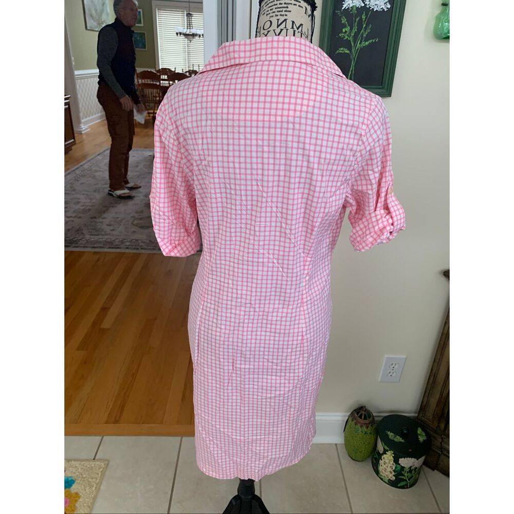 Peter Millar Pink Gingham Shirt Checker Golf Dress - Picture 3 of 9